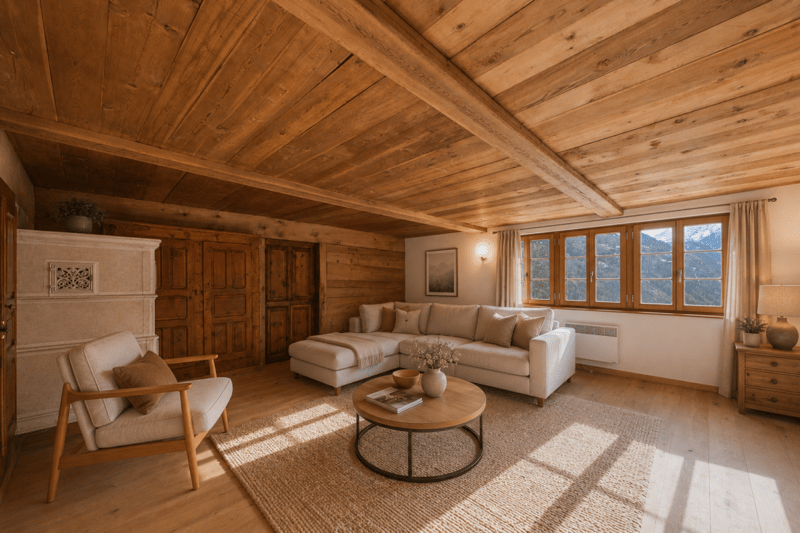 Charmante 3.5 Zimmer Wohnung im Chalet Stil in Törbel - sonnige Hanglage mit Bergsicht (2)
