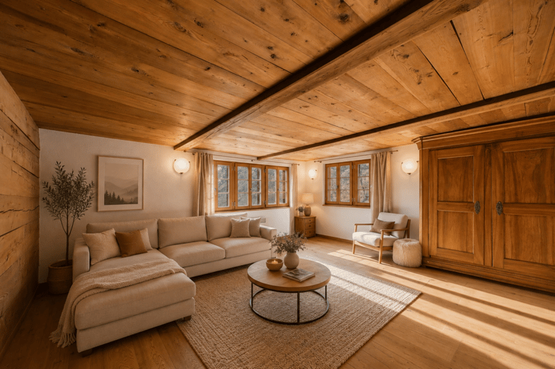 Charmante 3.5 Zimmer Wohnung im Chalet Stil in Törbel - sonnige Hanglage mit Bergsicht (1)