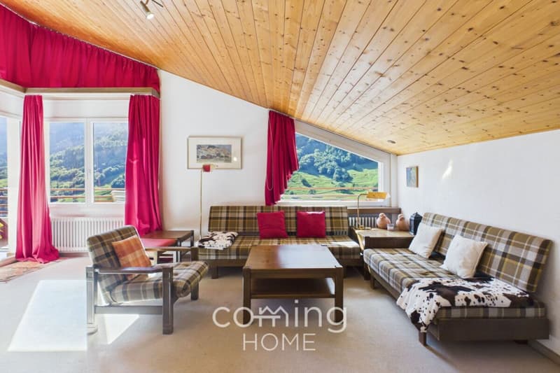 Sonnige 2.5 Zimmer-Dachwohnung in Leukerbad mit Bergsicht (1)