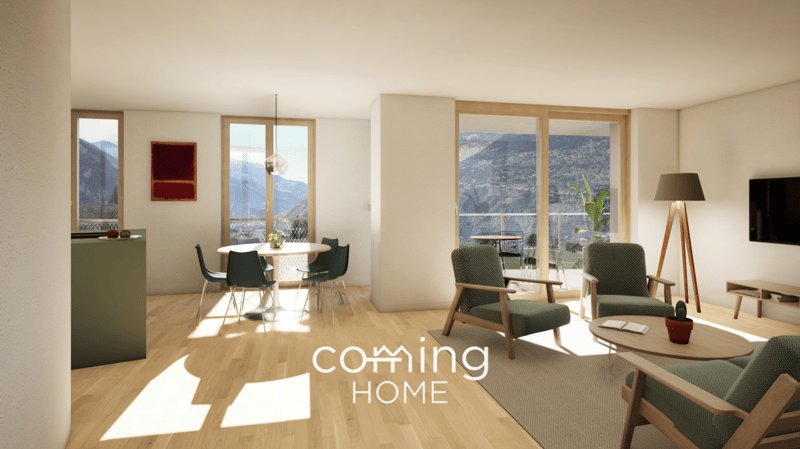 Barrierefrei und nachhaltig - 4.5-Zimmer-Neubau im Erdgeschoss mit Bergpanorama in Ried-Brig (1)