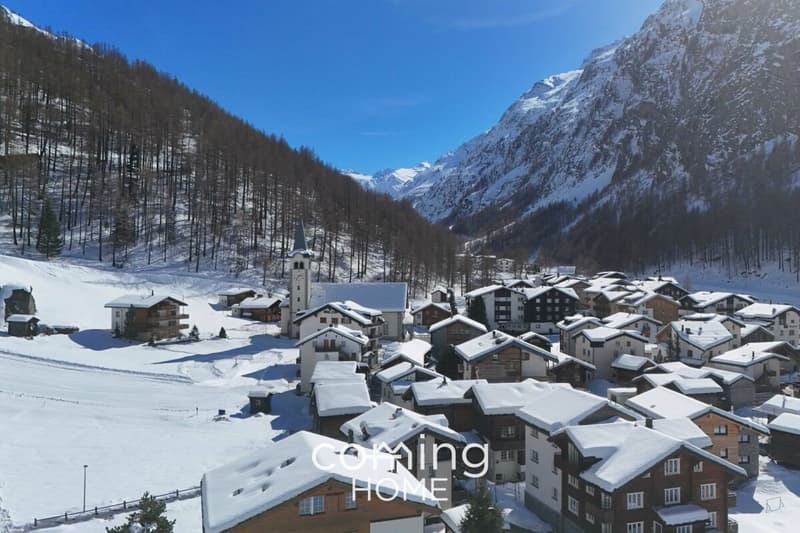 Abends am Cheminée, morgens mit Bergblick - 2.5-Zimmer-Wohnung in Saas-Grund (12)