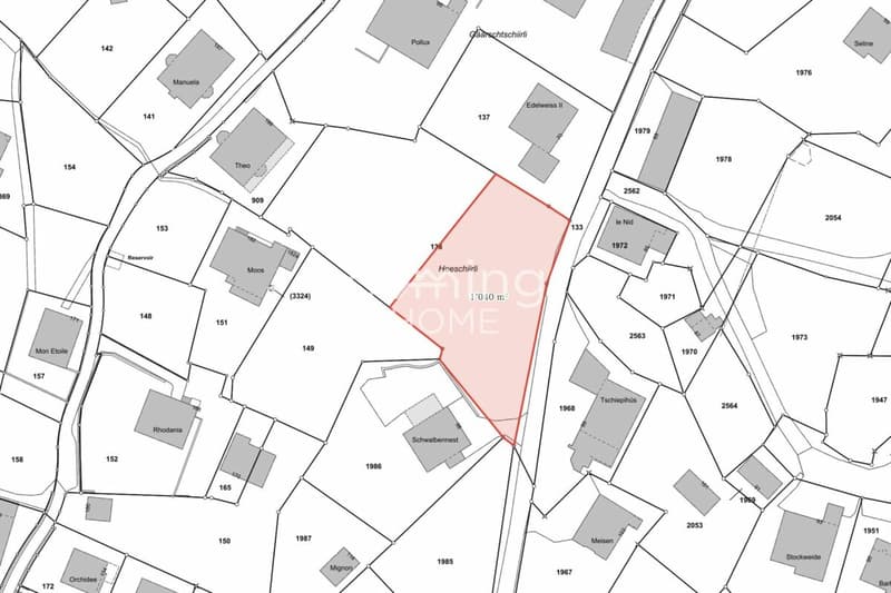 Baugrundstück in Grächen - 1'040 m², vollerschlossen, Wohnzone W2, Bergsicht (2)