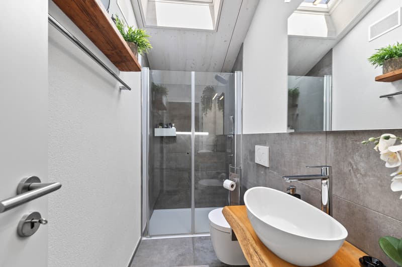 Modernes Duschbad mit Tageslicht