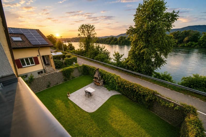 Luxuriöses Wohnen direkt am Rhein - exklusives 6.5-Zimmer-Einfamilienhaus mit traumhafter Aussicht (31)