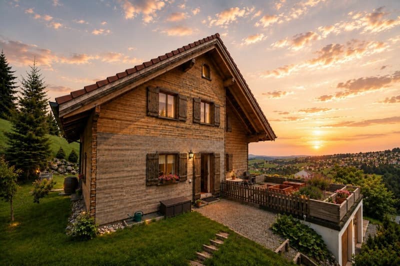 Unique solid wood house made of moonwood - healthy living with mountain views and versatile usage possibilities (1)