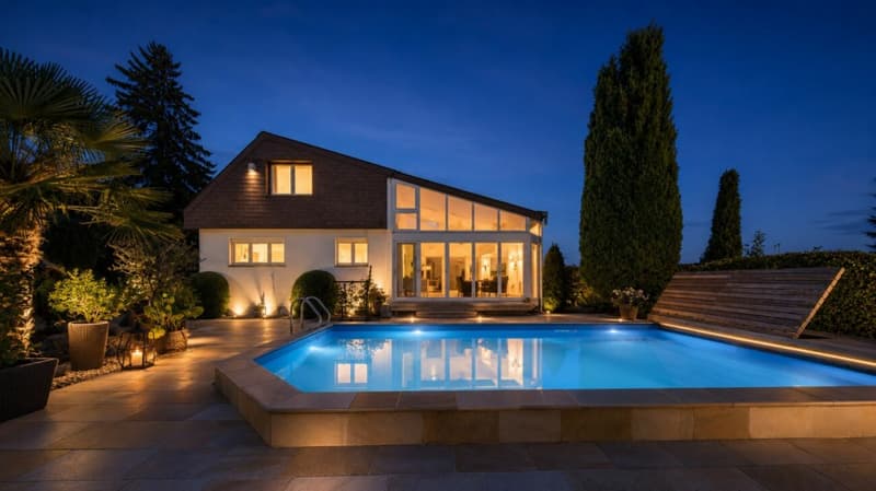 Exklusives Familienparadies mit Pool und Weitblick - grosszügiges 10-Zimmer-Einfamilienhaus in Bergdietikon (1)