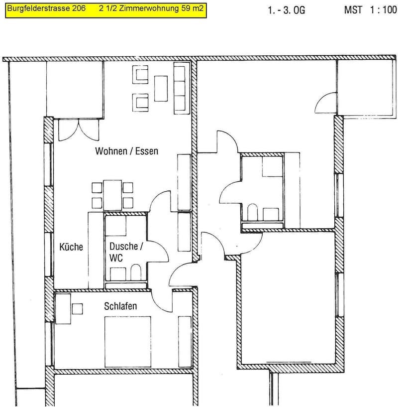Charmante 2.5-Zimmer-Wohnung mit Balkon und Stadtblick in Basel (2)