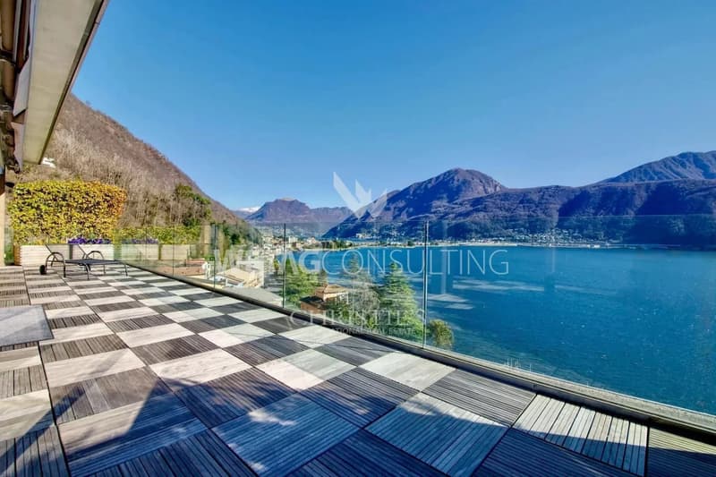 Lugano-Melide: Moderne Penthouse-Wohnung mit magischem Luganersee-Blick zu verkaufen (2)