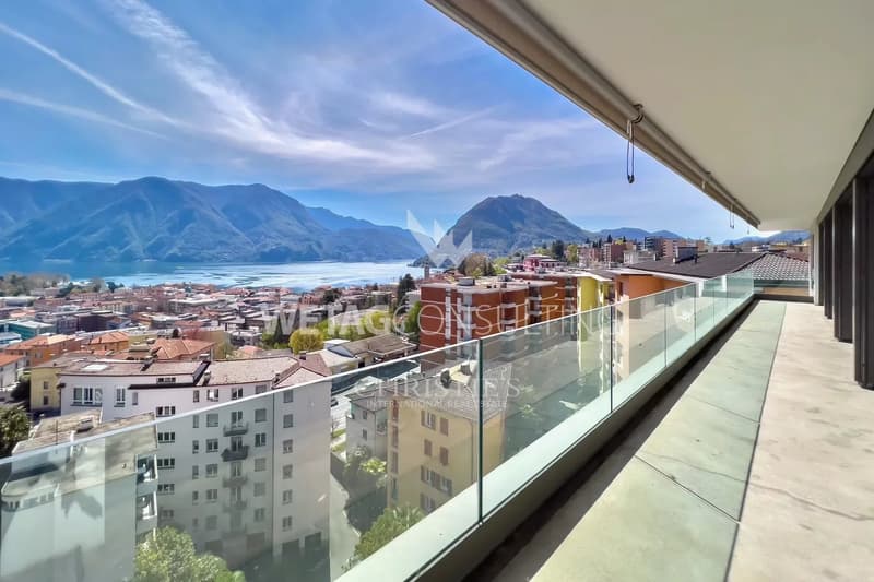 Lugano: Duplex-Penthouse-Wohnung mit grosser Dachterrasse zu verkaufen mit 150° Blick auf den See & die Stadt (1)