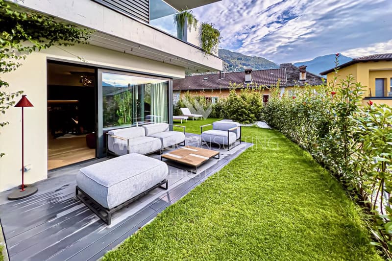 Minusio: Elegante & moderne Wohnung mit grosszügigem Privatgarten zu verkaufen (1)