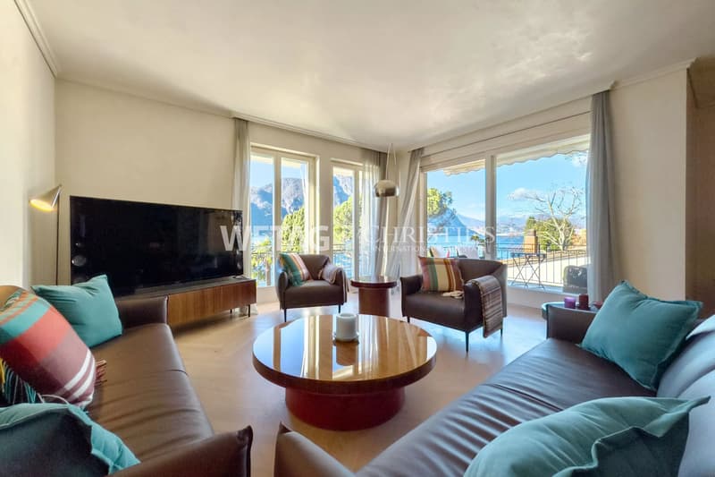 Lugano-Bissone: Wohnung mit direktem Zugang zum See, Aussenpool, Seeblick & Bootsplatz zu verkaufen (3)