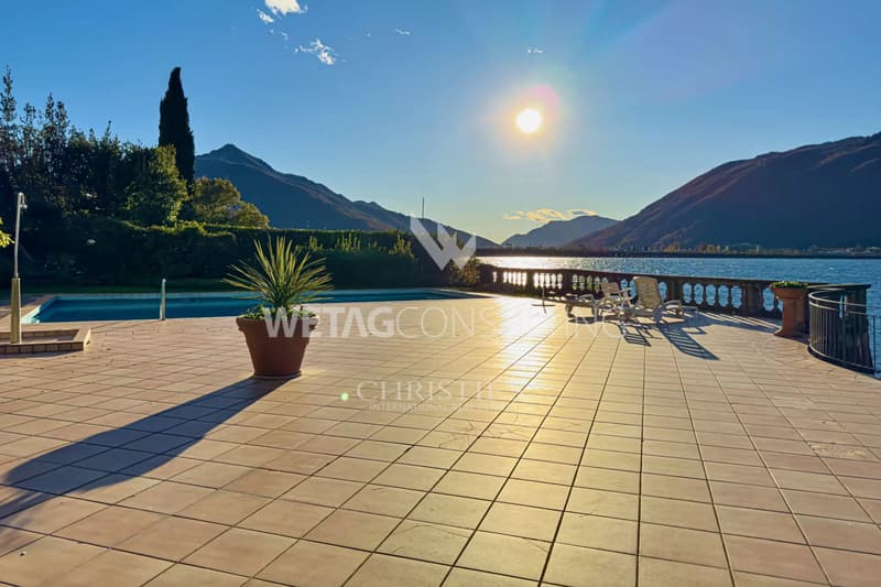 Lugano-Bissone : Appartement avec accès direct au lac, piscine extérieure, vue sur le lac & emplacement de bateau à vendre (10)