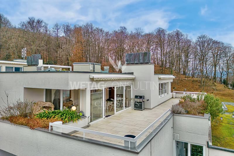 Appartement penthouse élégant avec vue sur le lac de Lugano à Lugano-Carona à vendre (1)
