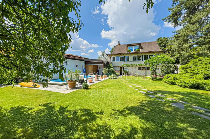 Lugano-Magliaso: bella villa nel verde, con piscina & vicino al lago di Lugano in vendita (1)