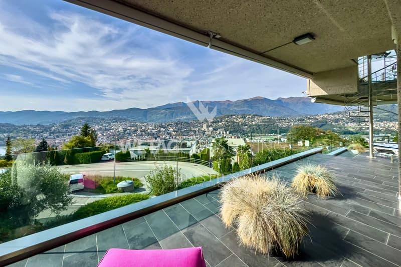 Lugano-Aldesago: penthouse moderno con una meravigliosa vista sul lago, terrazza sul tetto in vendita, anche possibile come seconda casa (11)