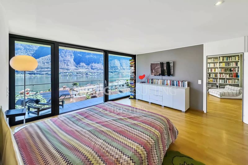 Lugano/Riva San Vitale : Villa moderne avec vue imprenable sur le lac de Lugano à vendre (8)