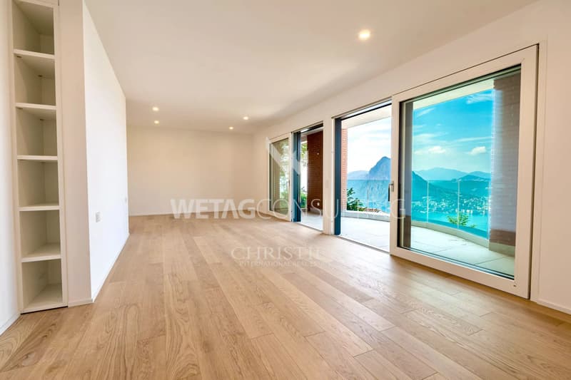 Modern semi-detached villa with private garden &amp; panoramic view of Lake Lugano in Lugano-Aldesago for sale (4)
