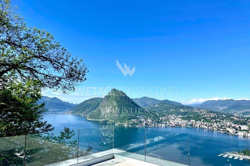 Modern semi-detached villa with private garden &amp; panoramic view of Lake Lugano in Lugano-Aldesago for sale (2)