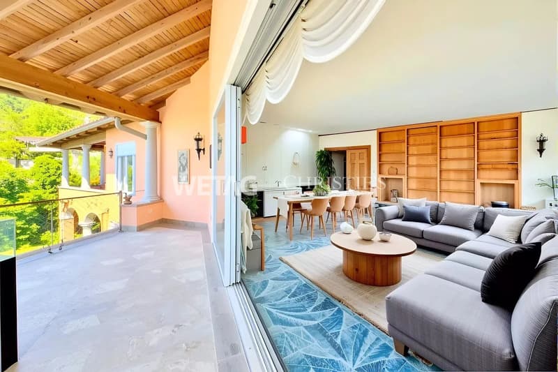 Villa mediterranea con piscina esterna & vista panoramica, ideale anche come residenza di vacanza, in vendita a Ronco sopra Ascona (7)