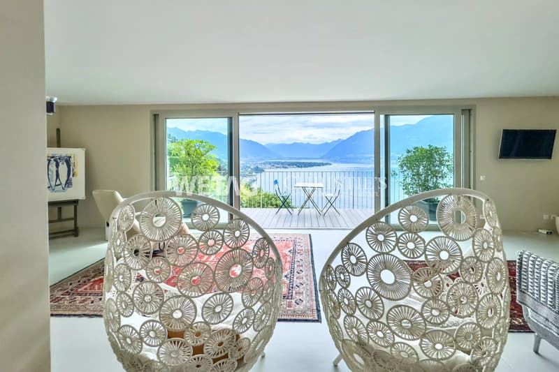 Ville moderne con interni luminosi & vista lago meravigliosa a Ronco sopra Ascona in vendita (2)