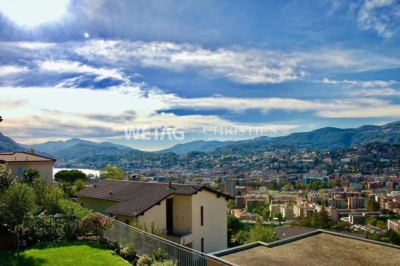 Lugano-Viganello: Elegante villa con terrazza panoramica spaziosa in vendita (2)
