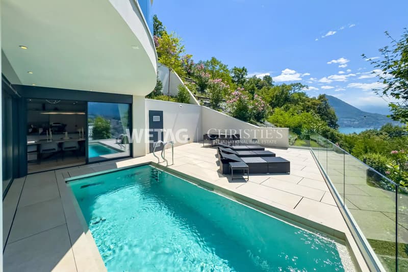 Lugano-Viganello : villa moderne avec une vue splendide sur le lac de Lugano & piscine extérieure, idéale également en tant que résidence secondaire (6)