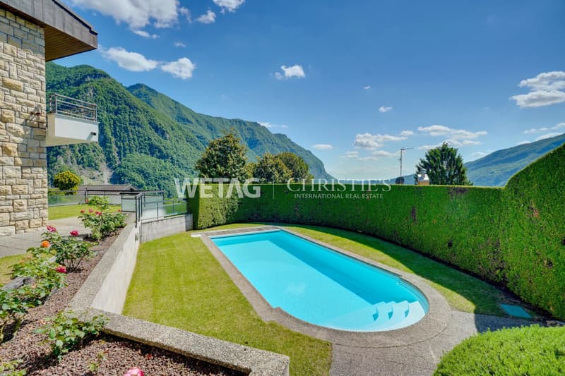 Lugano/Rovio: Villa with pool & magnificent, open view of Lake Lugano for sale, ideal also as a second home (6)