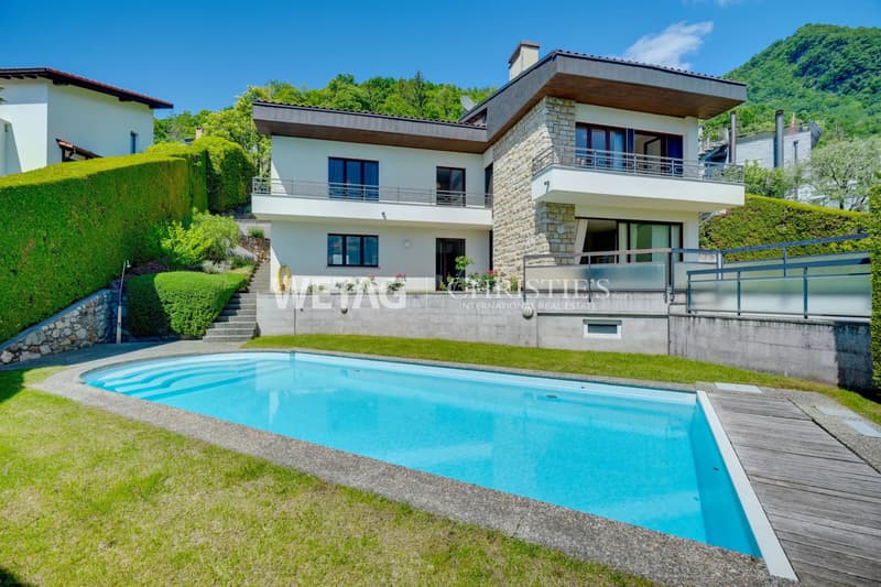 Lugano/Rovio: Villa with pool & magnificent, open view of Lake Lugano for sale, ideal also as a second home (1)