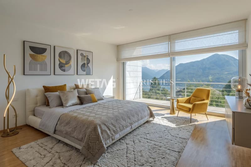Lugano-Carona: modern villa in Carona with a view of Lake Lugano, nestled in greenery with privacy (5)