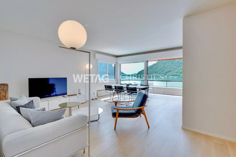 Appartamento penthouse in vendita direttamente sul lago a Lugano-Maroggia con piscina interna/esterna, posti barca e seconda casa (2)