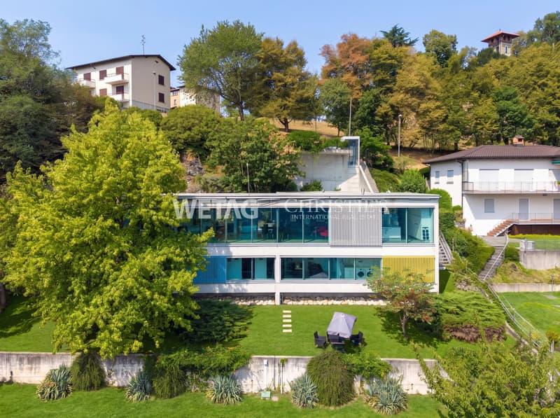 Lugano-Carona: Moderne Villa mit herrlichem Panoramablick auf den Luganersee zu verkaufen ? Zweitwohnsitz möglich (1)