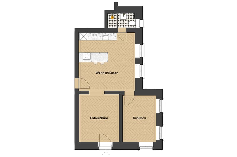 Stilvolle 2.5-Zimmer-Wohnung mit privatem Garten (2)