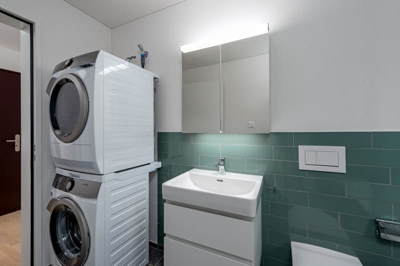 Badezimmer mit Waschturm
