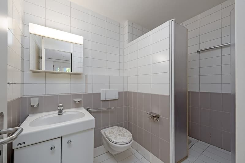 Badezimmer mit Dusche und WC