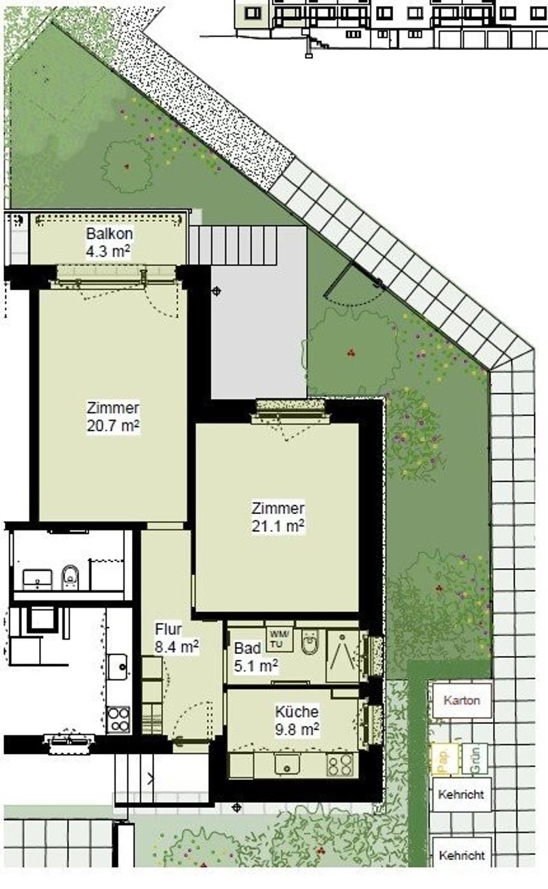 Grundriss mit Balkon