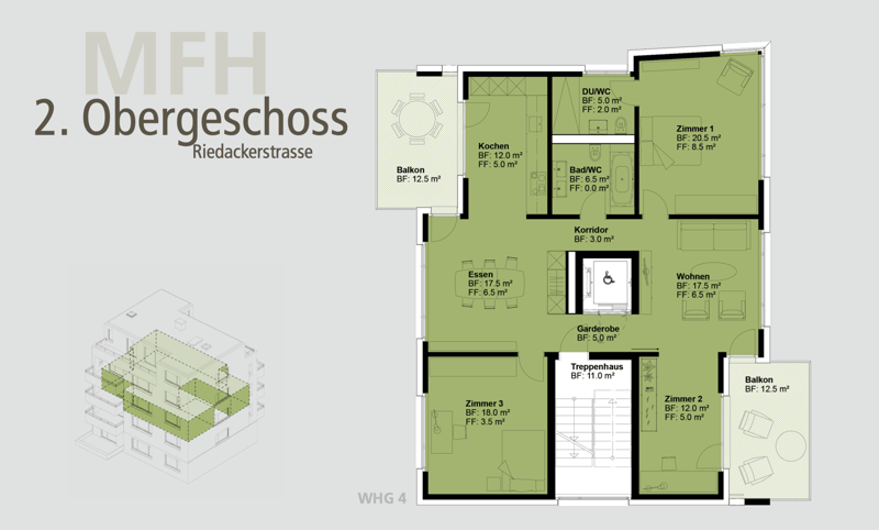Appartement 4,5 pièces au 2e étage (norme propriétaire-occupant) 117 m2 avec 2 balcons (14)