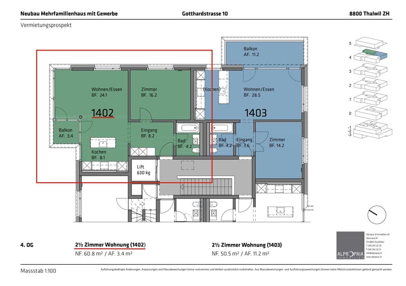 Grundriss Wohnung 1402