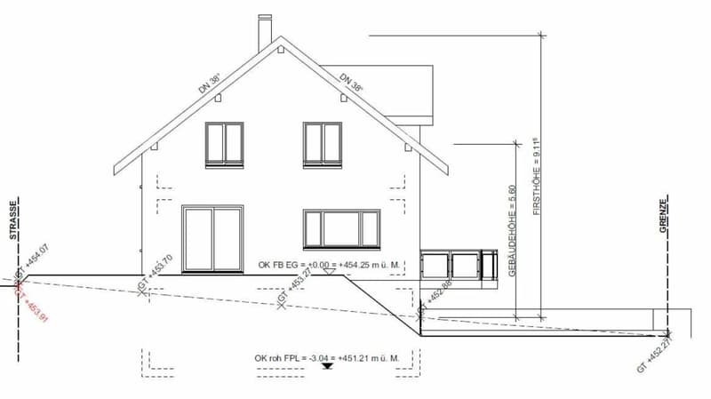 À vendre à 8556 Wigoltingen, nouvelle maison individuelle détachée de 6½ pièces sur la pente sud, dans un endroit calme et ensoleillé avec vue lointaine / construction solide ! (12)