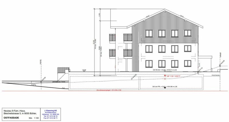 For sale on Bleichelistr. 5 in Bühler, near Teufen: 3.5 room first occupancy apartment with generous layout on the 1st floor. (14)