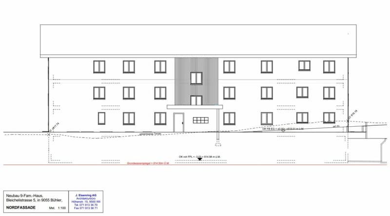 For sale on Bleichelistr. 5 in Bühler, near Teufen: 3.5 room first occupancy apartment with generous layout on the 1st floor. (13)
