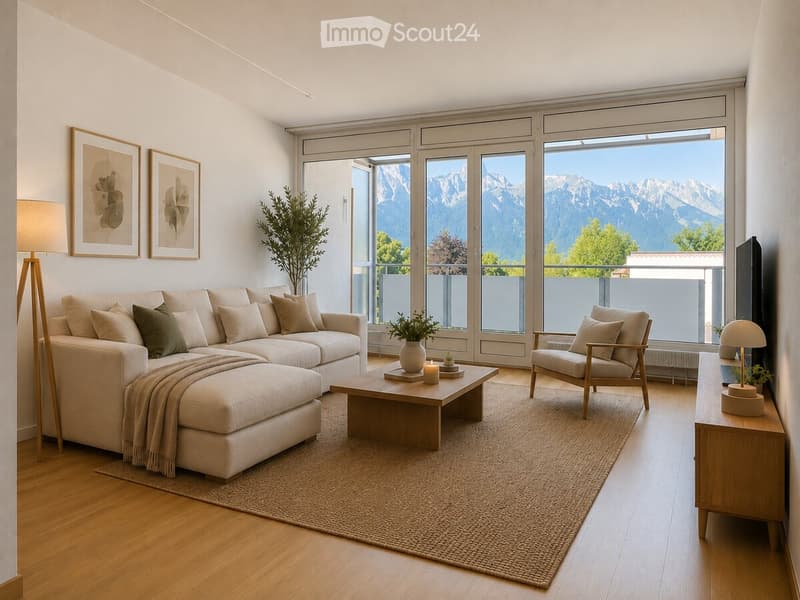 Wohnzimmer virtuell möbliert