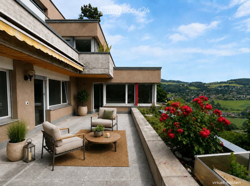 Terrasse virtuell möbliert