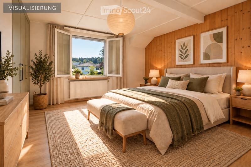 Visualisierung kennzeichnet Schlafzimmer