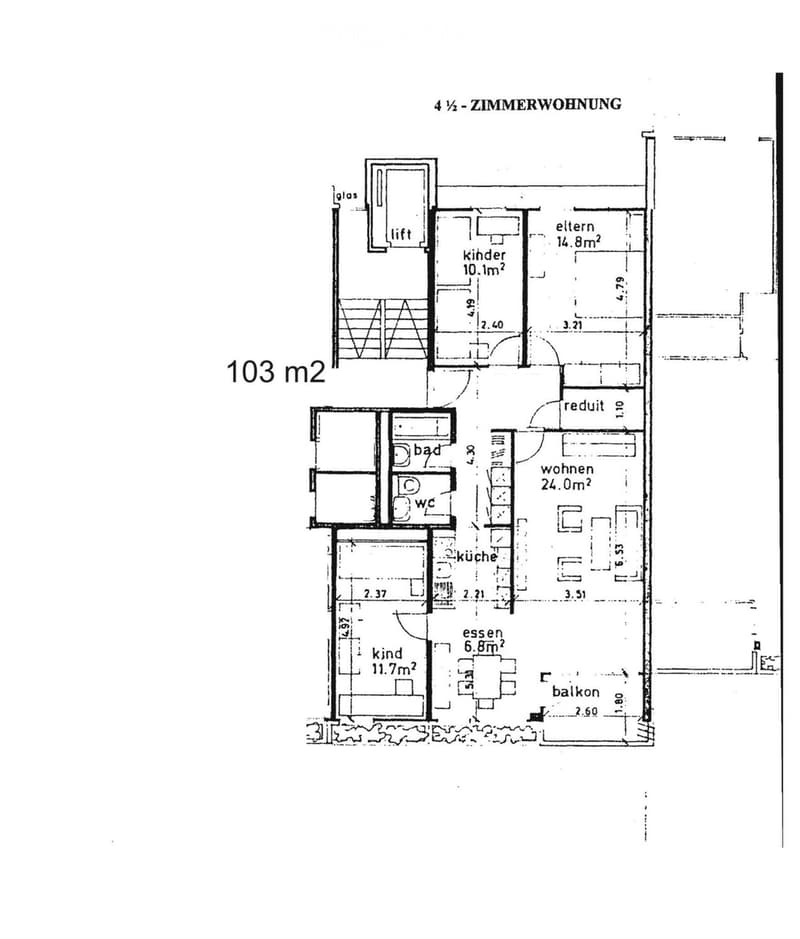 Grundriss 4,5 Zimmer