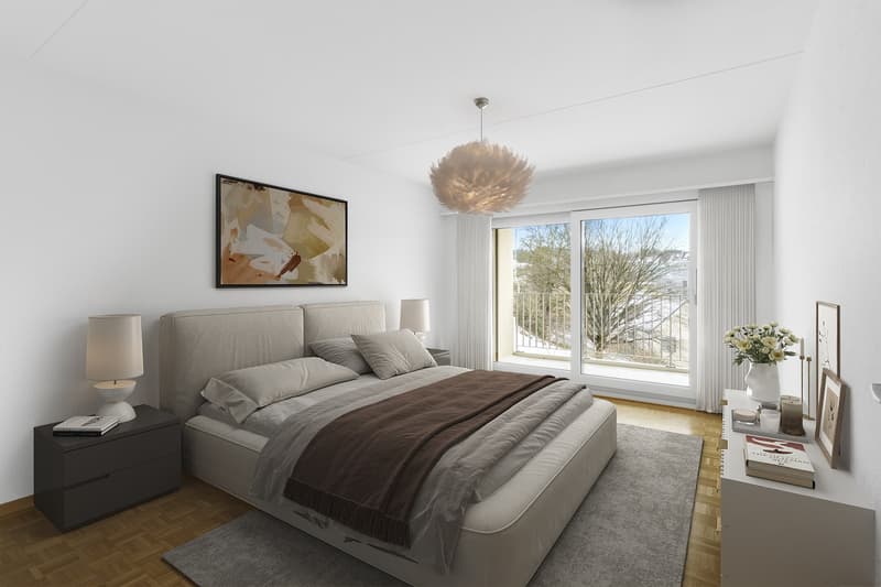3.5-Zimmerwohnung mit sonnigem Balkon und Blick ins Grüne (2)