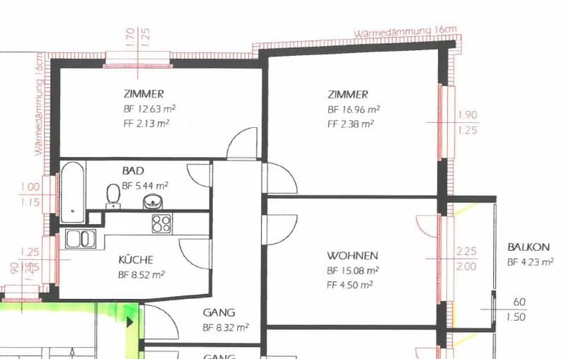 Appartamento moderno di 2 camere in posizione centrale con balcone (7)