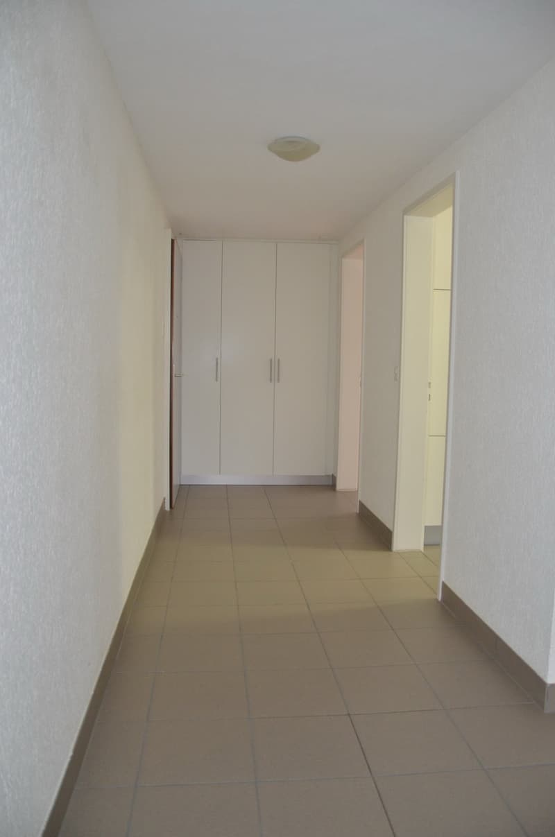 Korridor mit Platten und Einbauschrank
