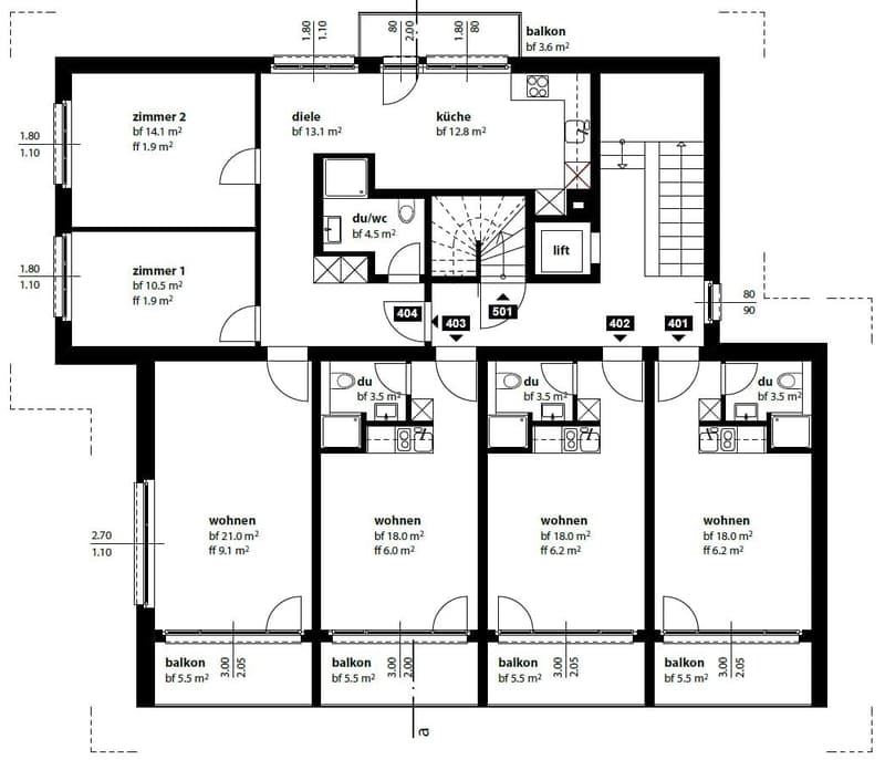 appartamento moderno 1.5 locali con balcone e ascensore nella casa in posizione centrale (5)