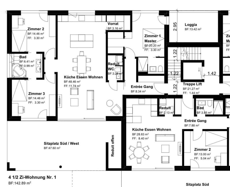 Modern 4.5 room ground floor apartment with spacious seating area (6)