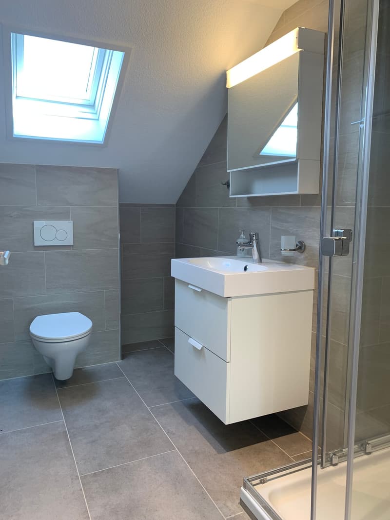 moderne Dusche/WC mit Fenster